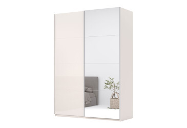 Skříň s posuvnými dveřmi 2.0x2.4m (Dveře Lesklý Kašmír/Zrcadlo), série N Lily