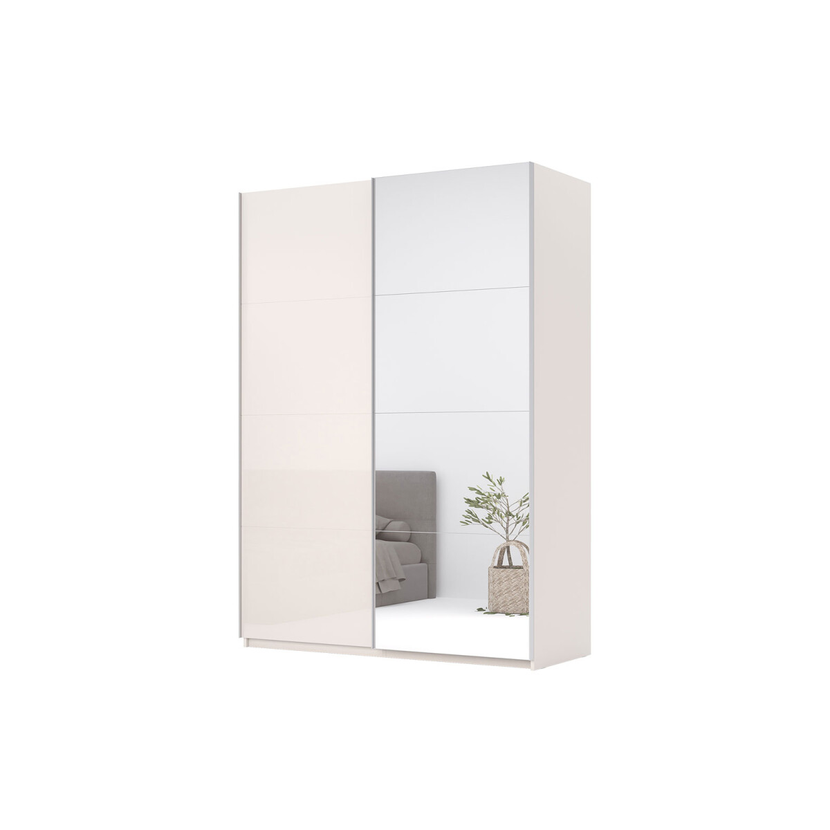 

Skříň s posuvnými dveřmi 2.0x2.4m (Dveře Lesklý Kašmír/Zrcadlo), série N Lily