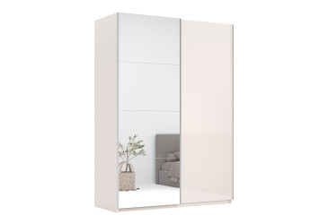 Skříň s posuvnými dveřmi 2.0x2.4m (Dveře Lesklý Kašmír/Zrcadlo), série N Lily