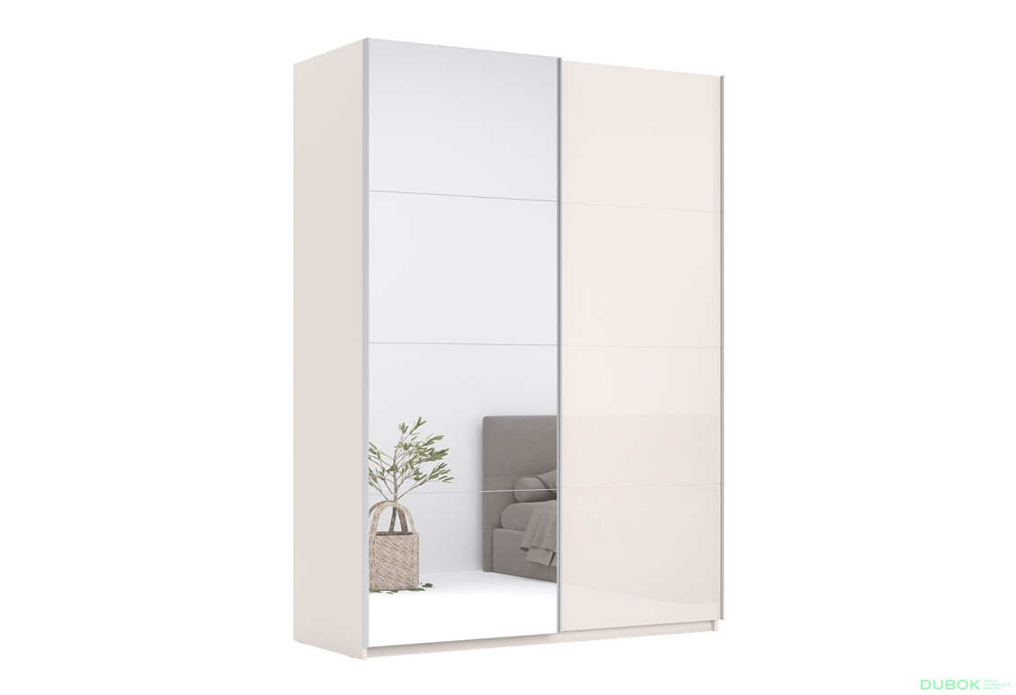 Skříň s posuvnými dveřmi 2.0x2.4m (Dveře Lesklý Kašmír/Zrcadlo), série N Lily - Fotografie 1 Fotografie 1 - Skříň s posuvnými dveřmi 2.0x2.4m (Dveře Lesklý Kašmír/Zrcadlo), série N Lily