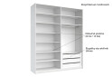 Skříň s posuvnými dveřmi 2.0x2.4m (Dveře Lesklý Kašmír/Zrcadlo), série N Lily - Fotografie 7 Fotografie 7 - Skříň s posuvnými dveřmi 2.0x2.4m (Dveře Lesklý Kašmír/Zrcadlo), série N Lily