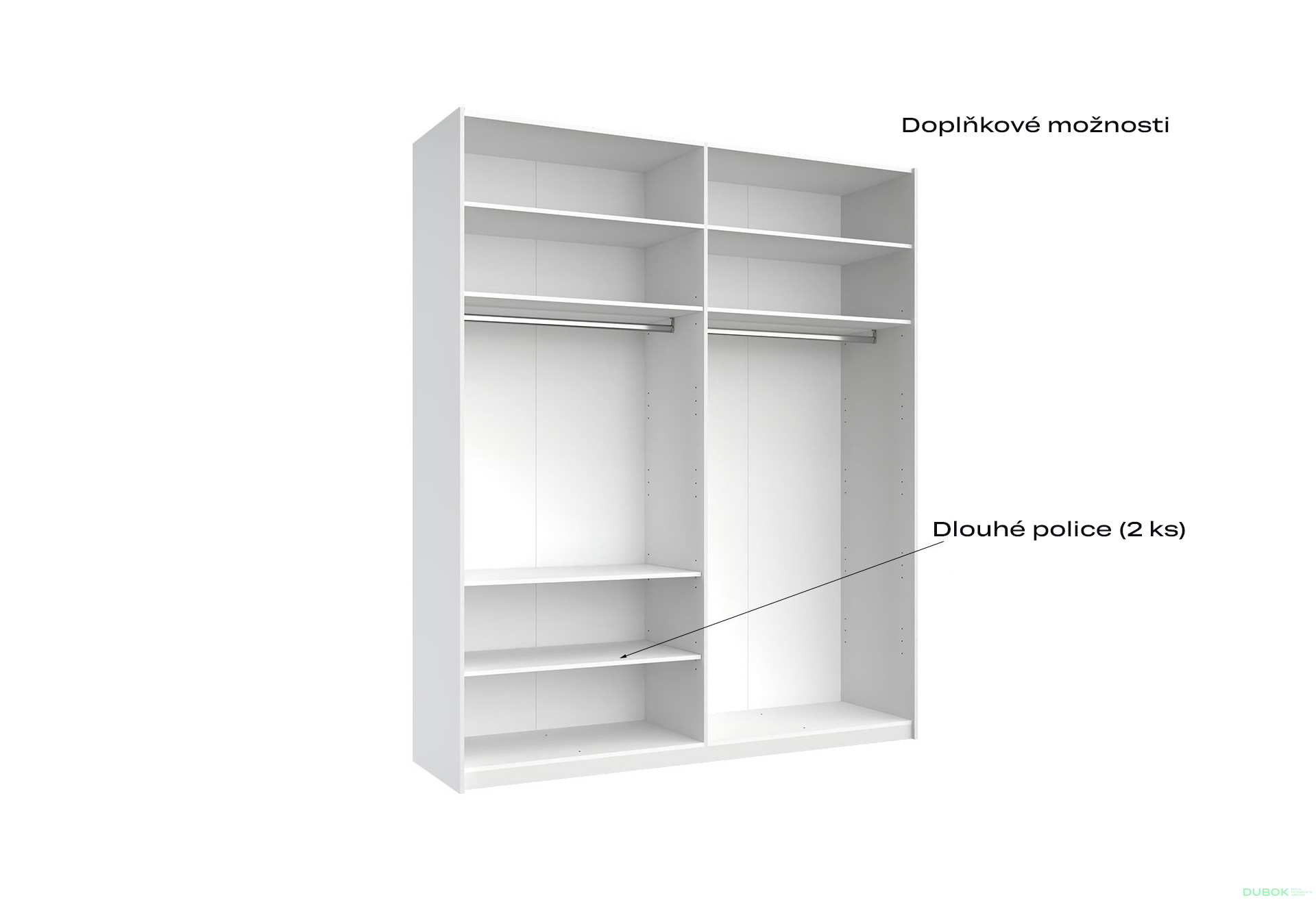 Fotografie 8 - Skříň s posuvnými dveřmi 2.0x2.4m (Dveře Lesklý Kašmír/Zrcadlo), série N Lily