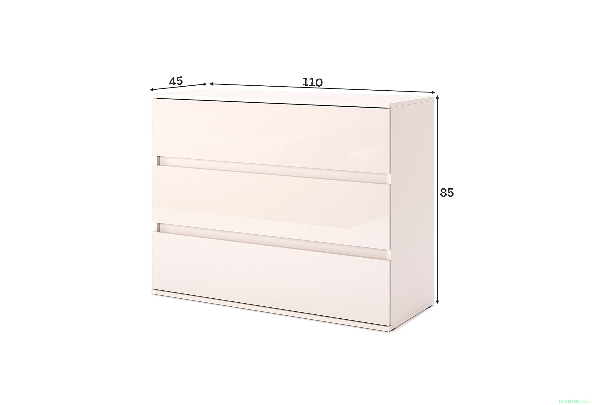 Fotografie 4 - Komoda 3šx Lesklý Kašmír Lily