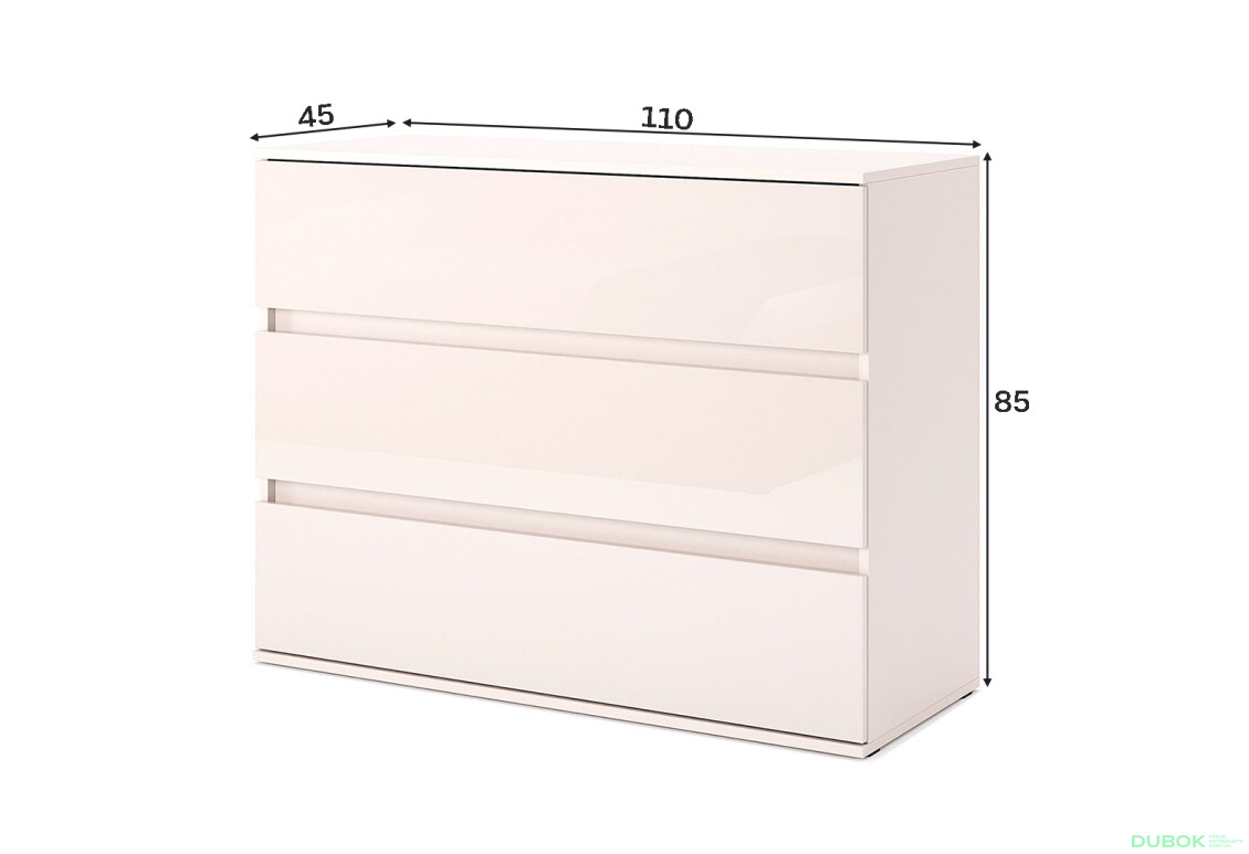 Fotografie 4 - Komoda 3šx Lesklý Kašmír Lily