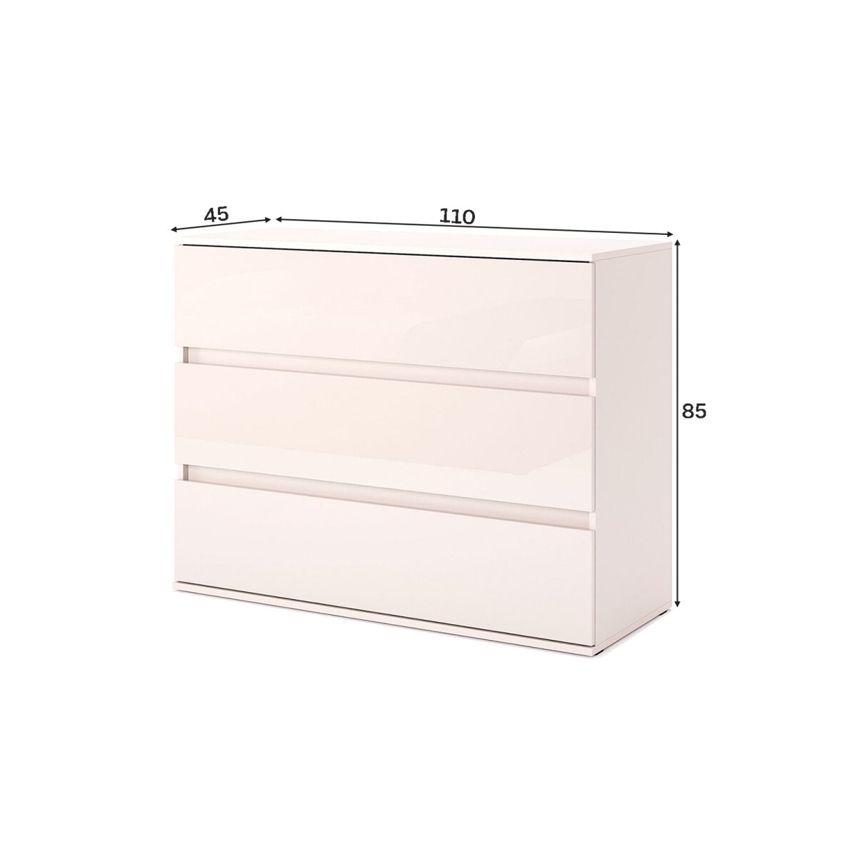 Komoda 3šx Lesklý Kašmír Lily (obrázek 4)