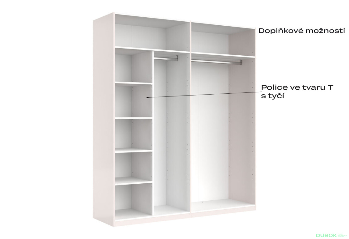 Skříň 4dveřová s zrcadlem Lesklý kašmír série N Lily - Fotografie 9 Fotografie 9 - Skříň 4dveřová s zrcadlem Lesklý kašmír série N Lily