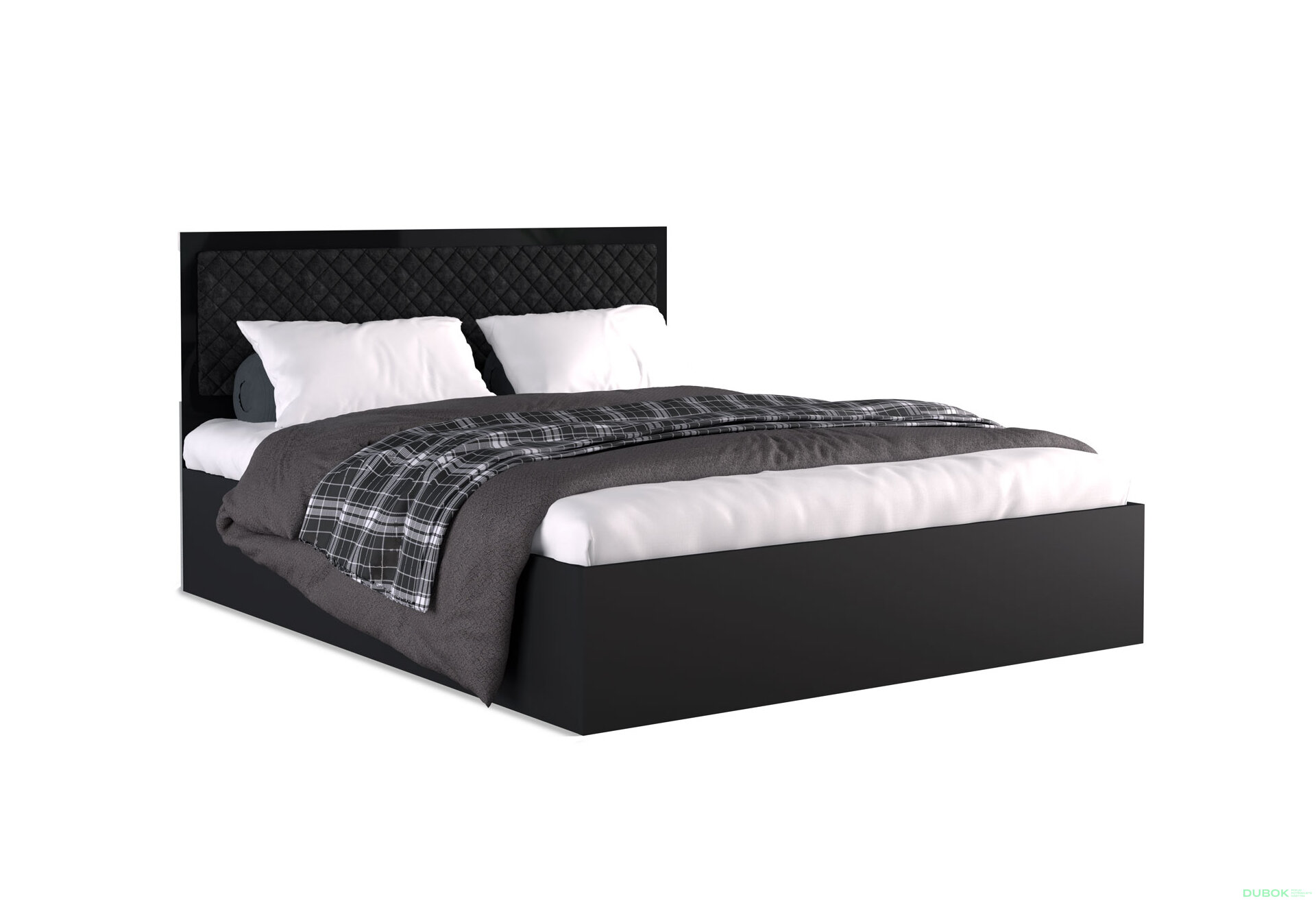 Fotografie 4 - Postel 1.6x2.0 Zvedací s rámem Lesklá Černá Enni