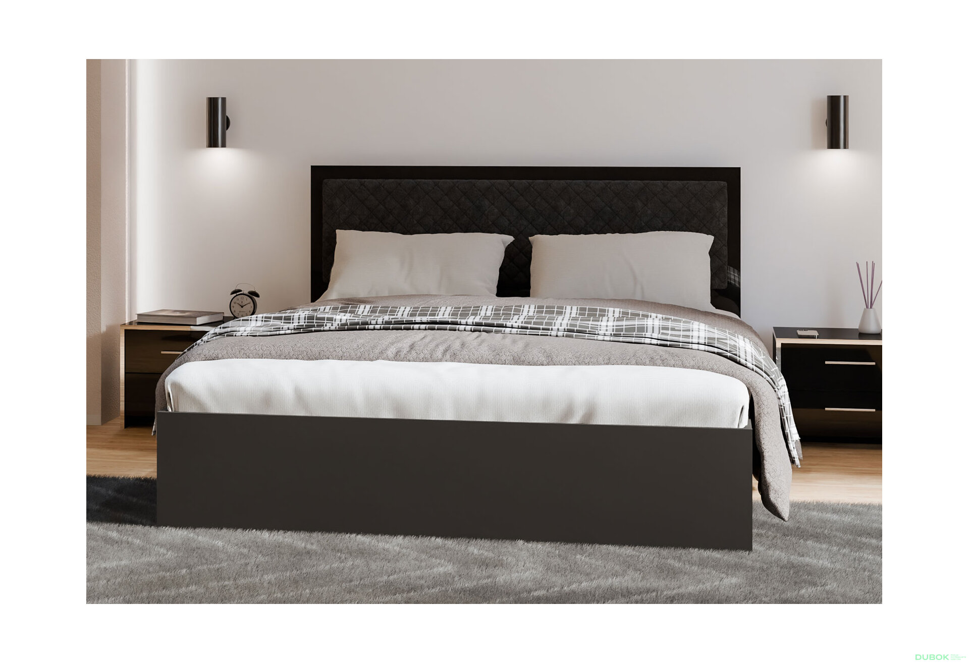 Fotografie 2 - Postel 1.6x2.0 Zvedací s rámem Lesklá Černá Enni