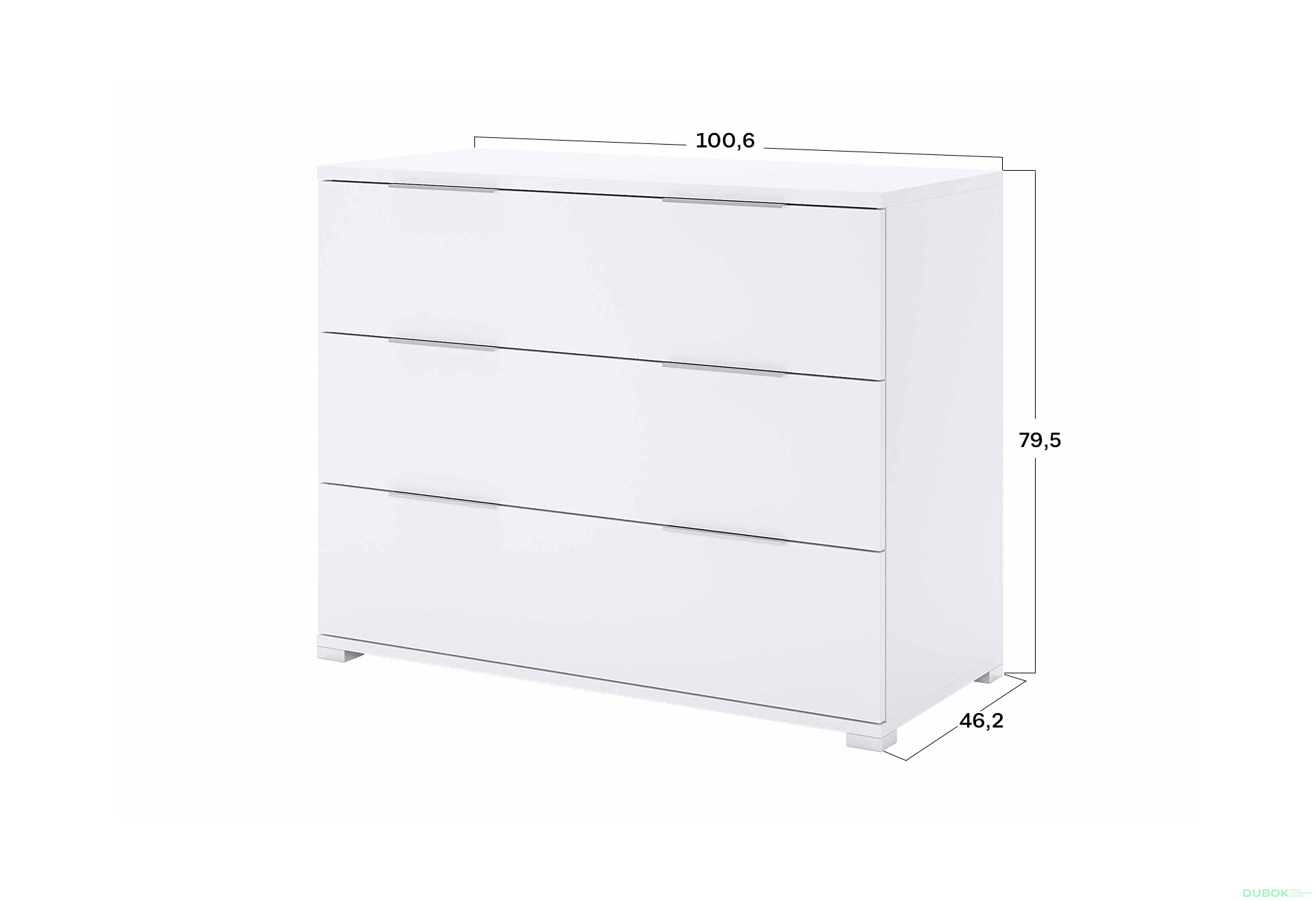 Komoda 3šx Super Mat Bílá Barton - Fotografie 3 Fotografie 3 - Komoda 3šx Super Mat Bílá Barton