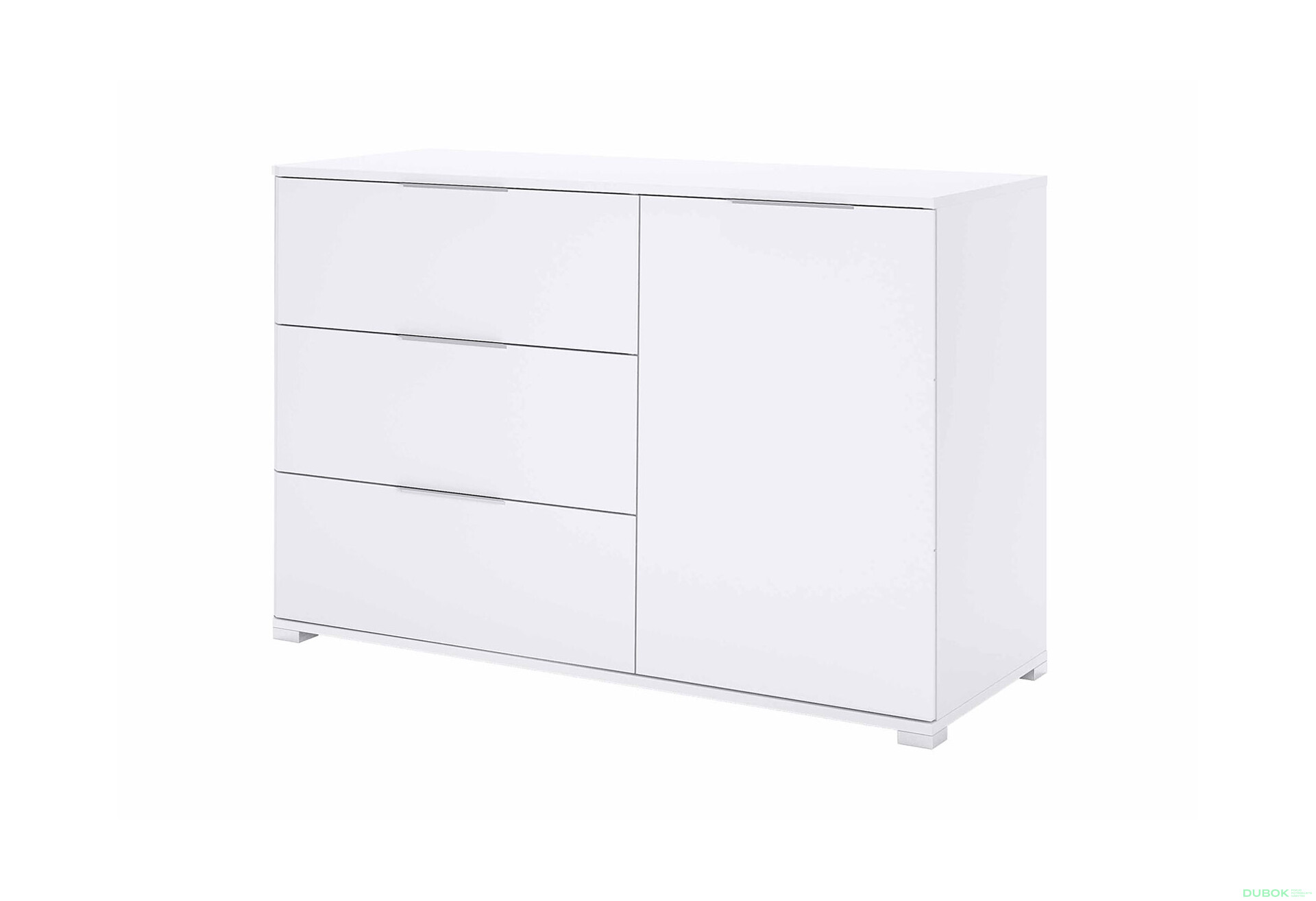 Komoda 1dveřová 3šuplíková Super Mat Bílá Barton - Fotografie 1 Fotografie 1 - Komoda 1dveřová 3šuplíková Super Mat Bílá Barton