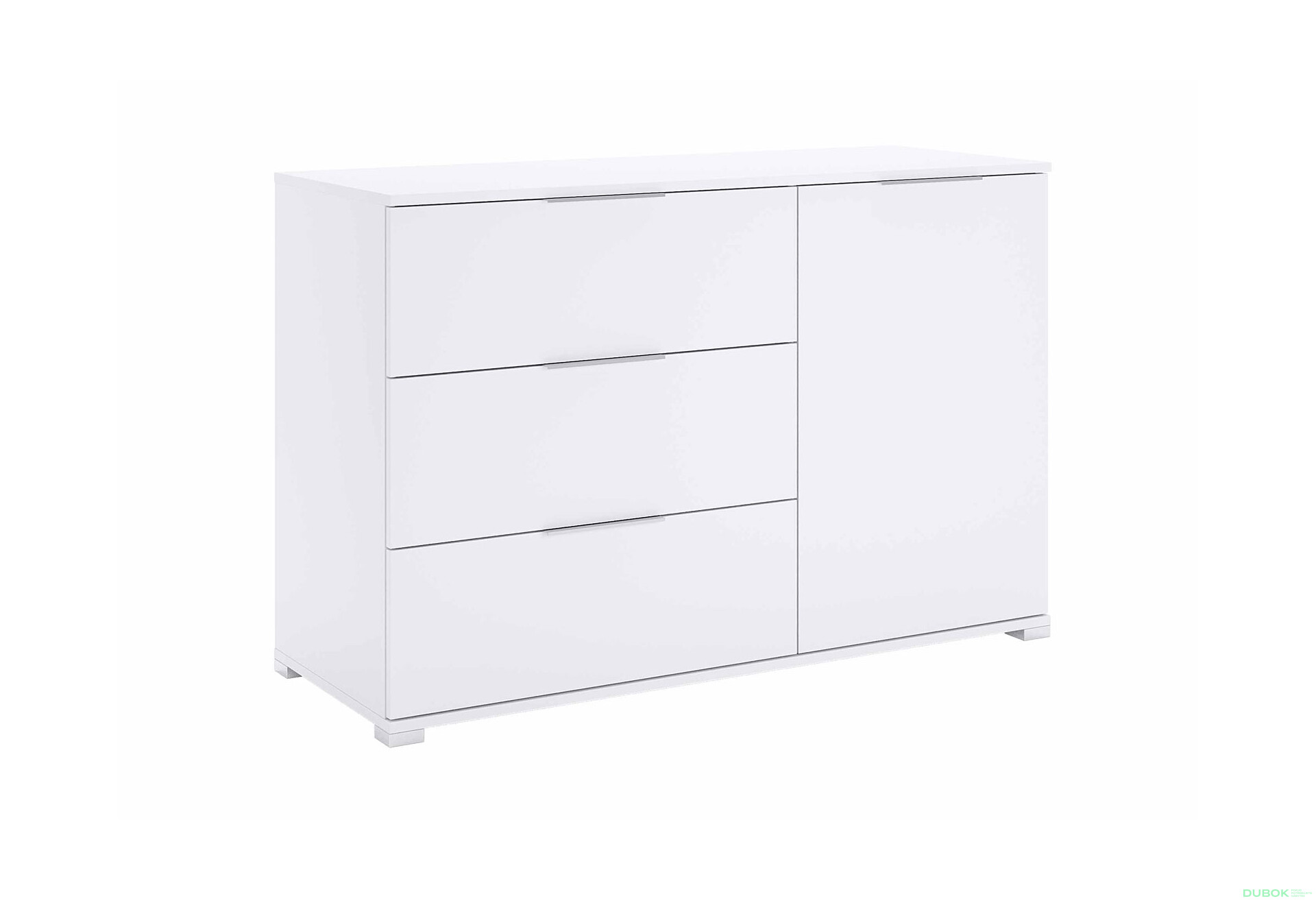 Komoda 1dveřová 3šuplíková Super Mat Bílá Barton - Fotografie 4 Fotografie 4 - Komoda 1dveřová 3šuplíková Super Mat Bílá Barton