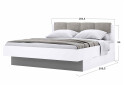 Postel 1.6x2.0 Měkké čelo s šuplíky bez rámu Super Mat Bílá Barton - Fotografie 3 Fotografie 3 - Postel 1.6x2.0 Měkké čelo s šuplíky bez rámu Super Mat Bílá Barton