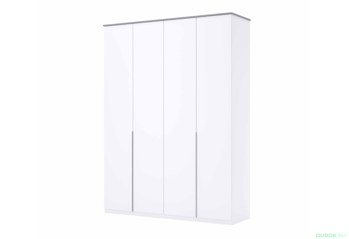 Skříň 4dveřová Bez zrcadel Super Mat Bílá série N Barton - Fotografie 1 Fotografie 1 - Skříň 4dveřová Bez zrcadel Super Mat Bílá série N Barton