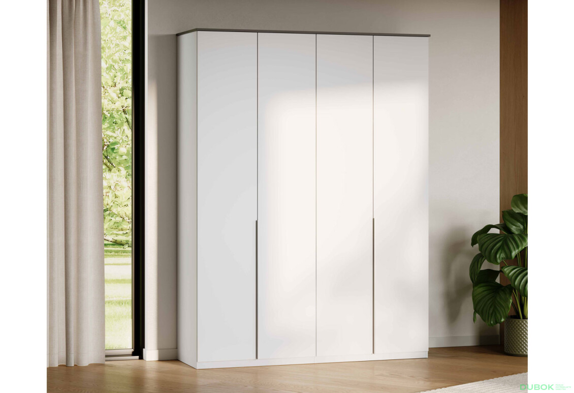 Skříň 4dveřová Bez zrcadel Super Mat Bílá série N Barton - Fotografie 2 Fotografie 2 - Skříň 4dveřová Bez zrcadel Super Mat Bílá série N Barton