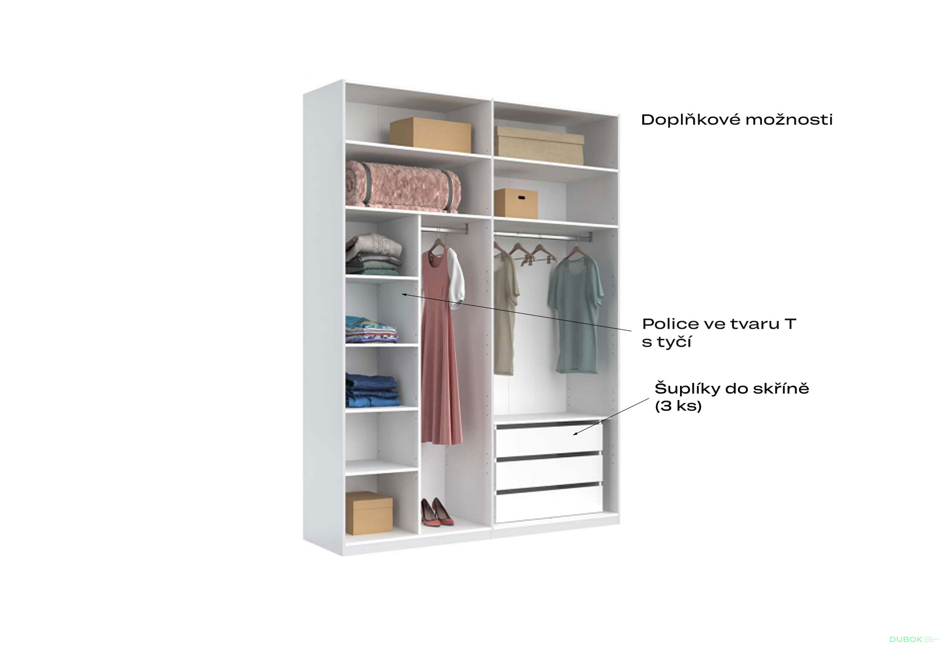 Skříň 4dveřová Bez zrcadel Super Mat Bílá série N Barton - Fotografie 7 Fotografie 7 - Skříň 4dveřová Bez zrcadel Super Mat Bílá série N Barton