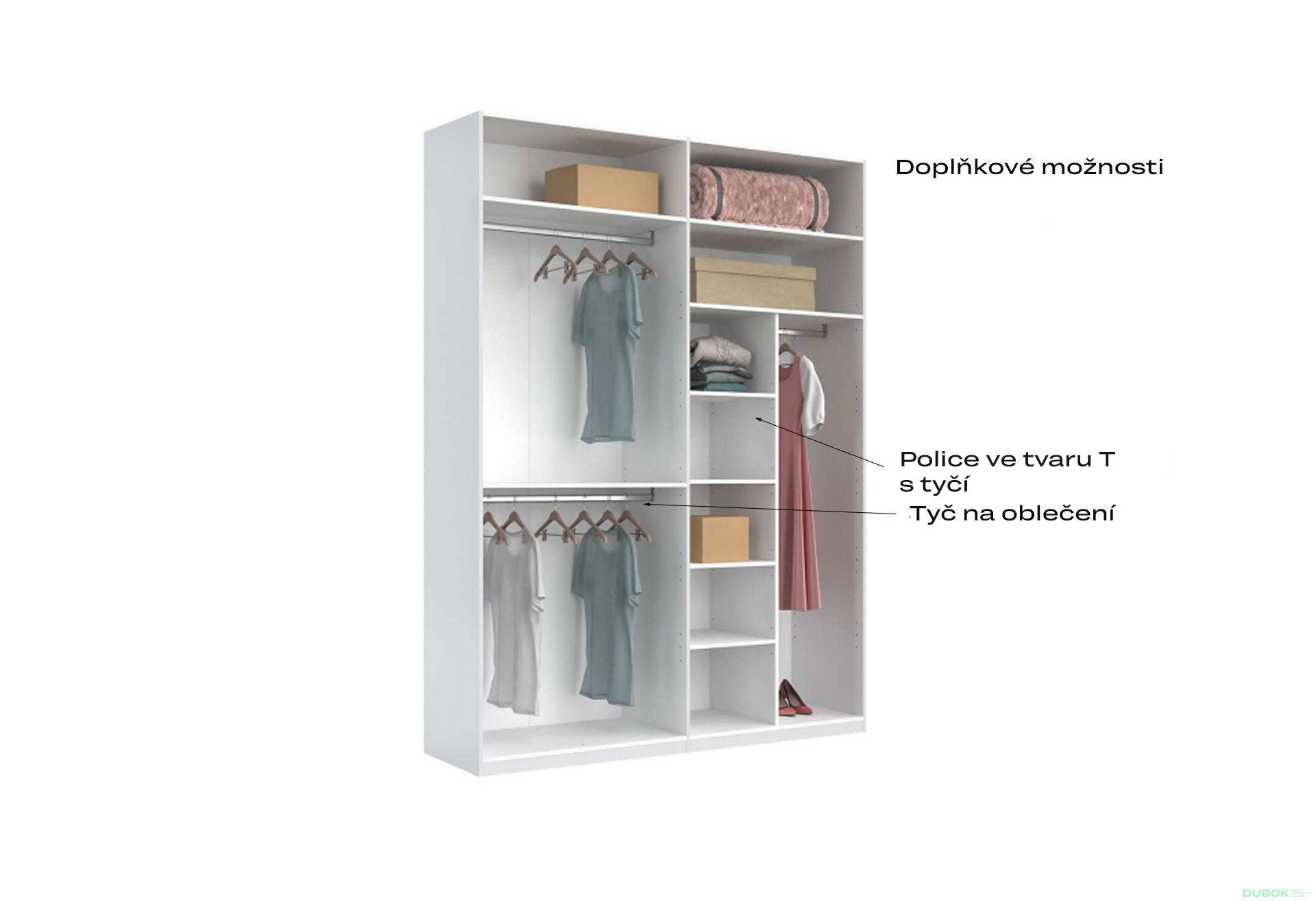 Skříň 4dveřová Bez zrcadel Super Mat Bílá série N Barton - Fotografie 8 Fotografie 8 - Skříň 4dveřová Bez zrcadel Super Mat Bílá série N Barton