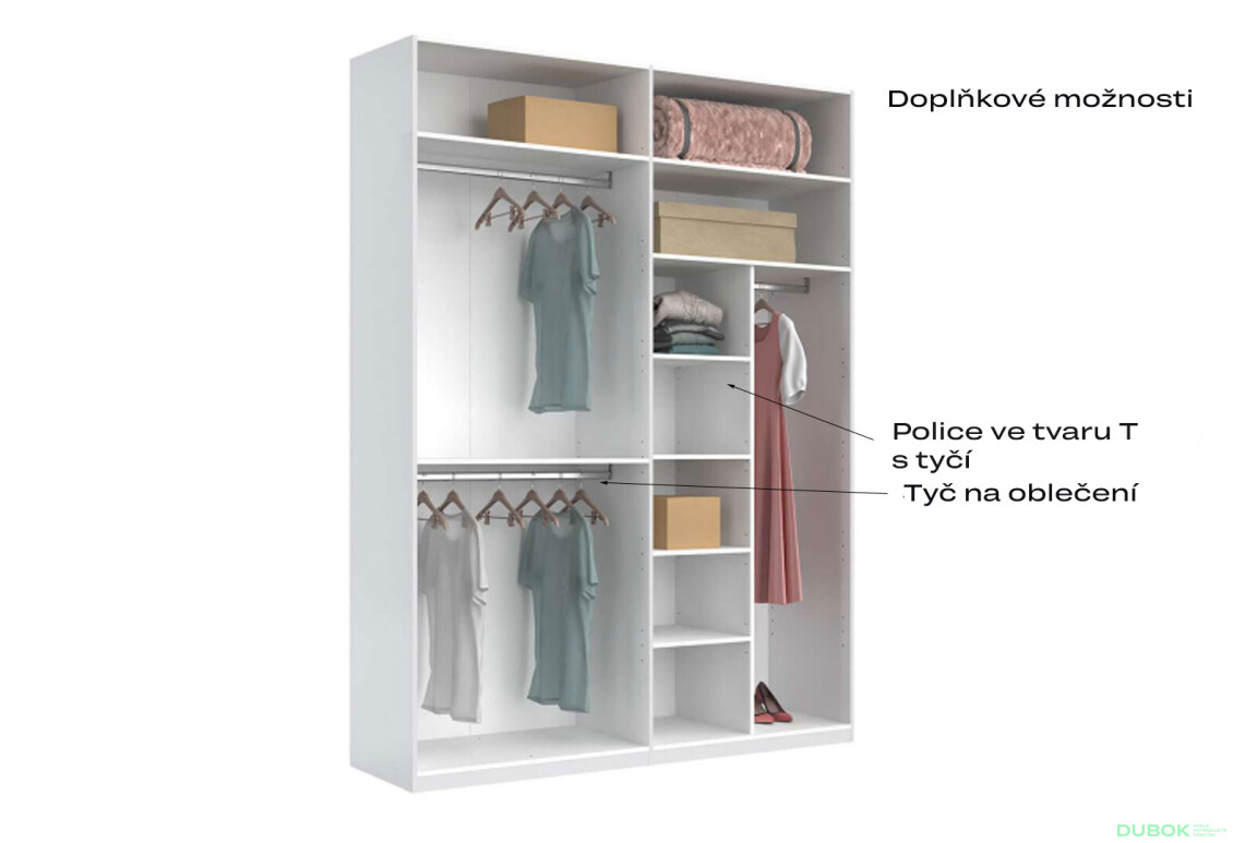 Skříň 4dveřová Bez zrcadel Super Mat Bílá série N Barton - Fotografie 8 Fotografie 8 - Skříň 4dveřová Bez zrcadel Super Mat Bílá série N Barton