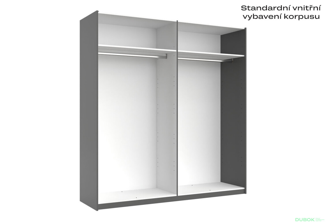 Skříň s posuvnými dveřmi 2,0x2,1m (Dveře Grafit/Zrcadlo) série N Doni - Fotografie 2 Fotografie 2 - Skříň s posuvnými dveřmi 2,0x2,1m (Dveře Grafit/Zrcadlo) série N Doni