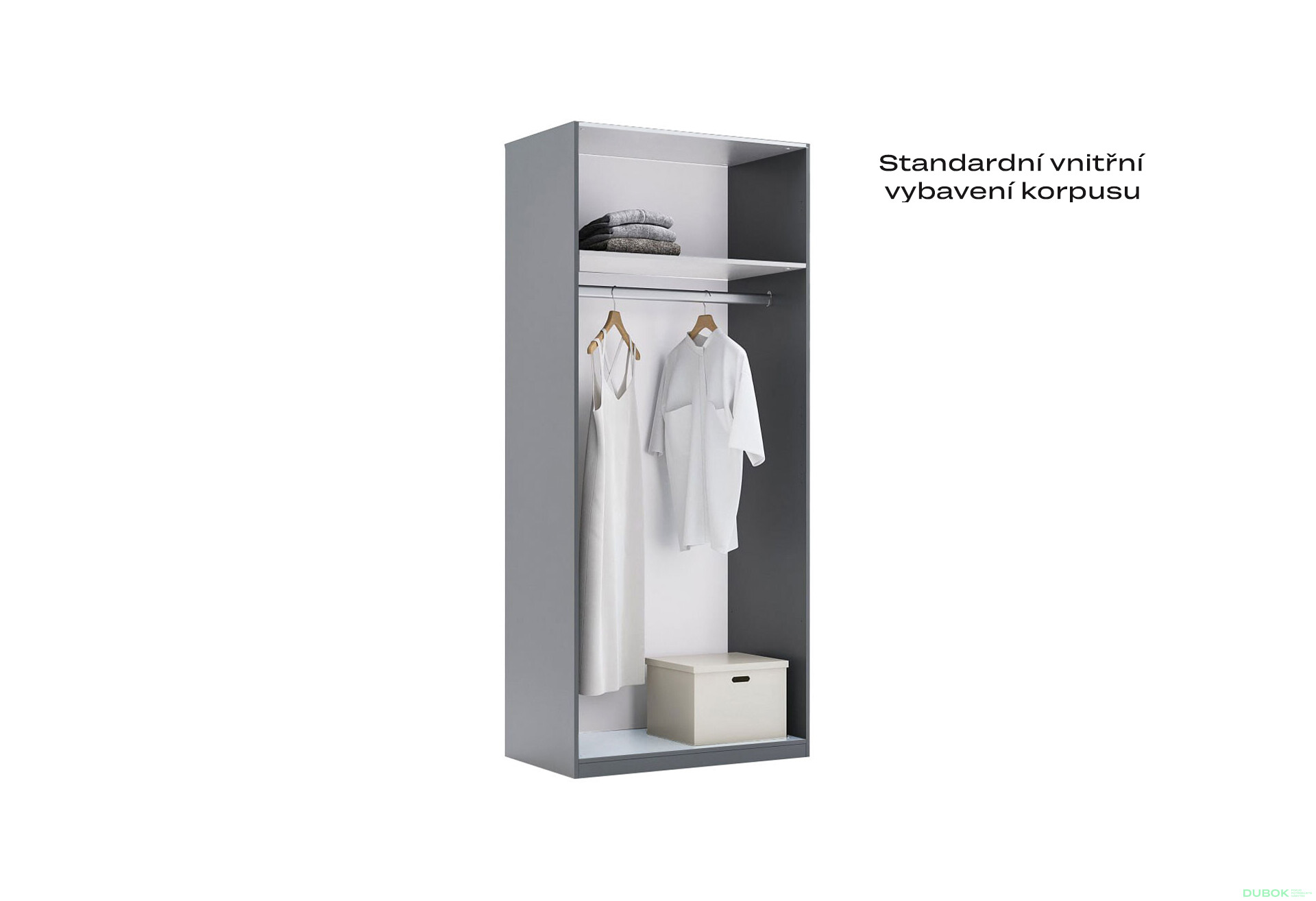 Skříň 2d bez zrcadel, série H, grafit Doni - Fotografie 3 Fotografie 3 - Skříň 2d bez zrcadel, série H, grafit Doni