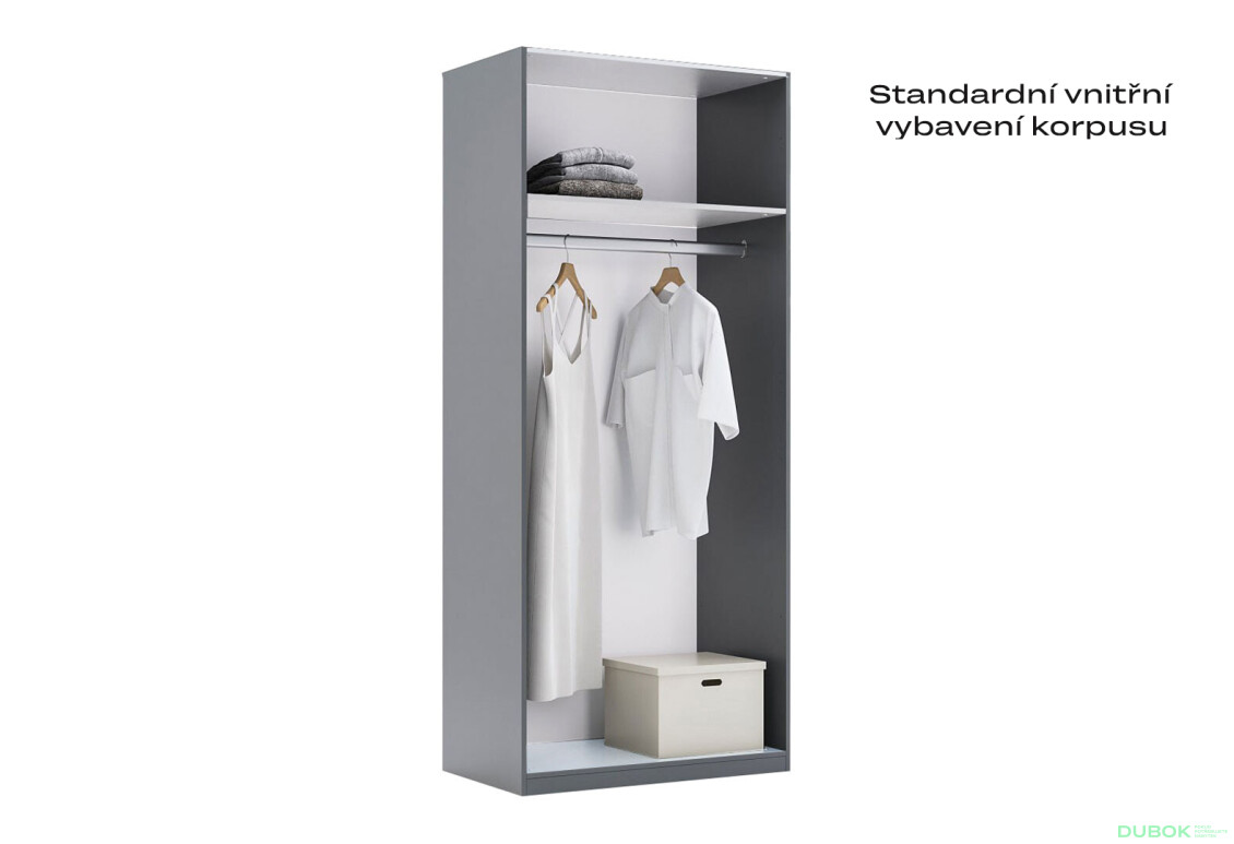 Skříň 2d bez zrcadel, série H, grafit Doni - Fotografie 3 Fotografie 3 - Skříň 2d bez zrcadel, série H, grafit Doni