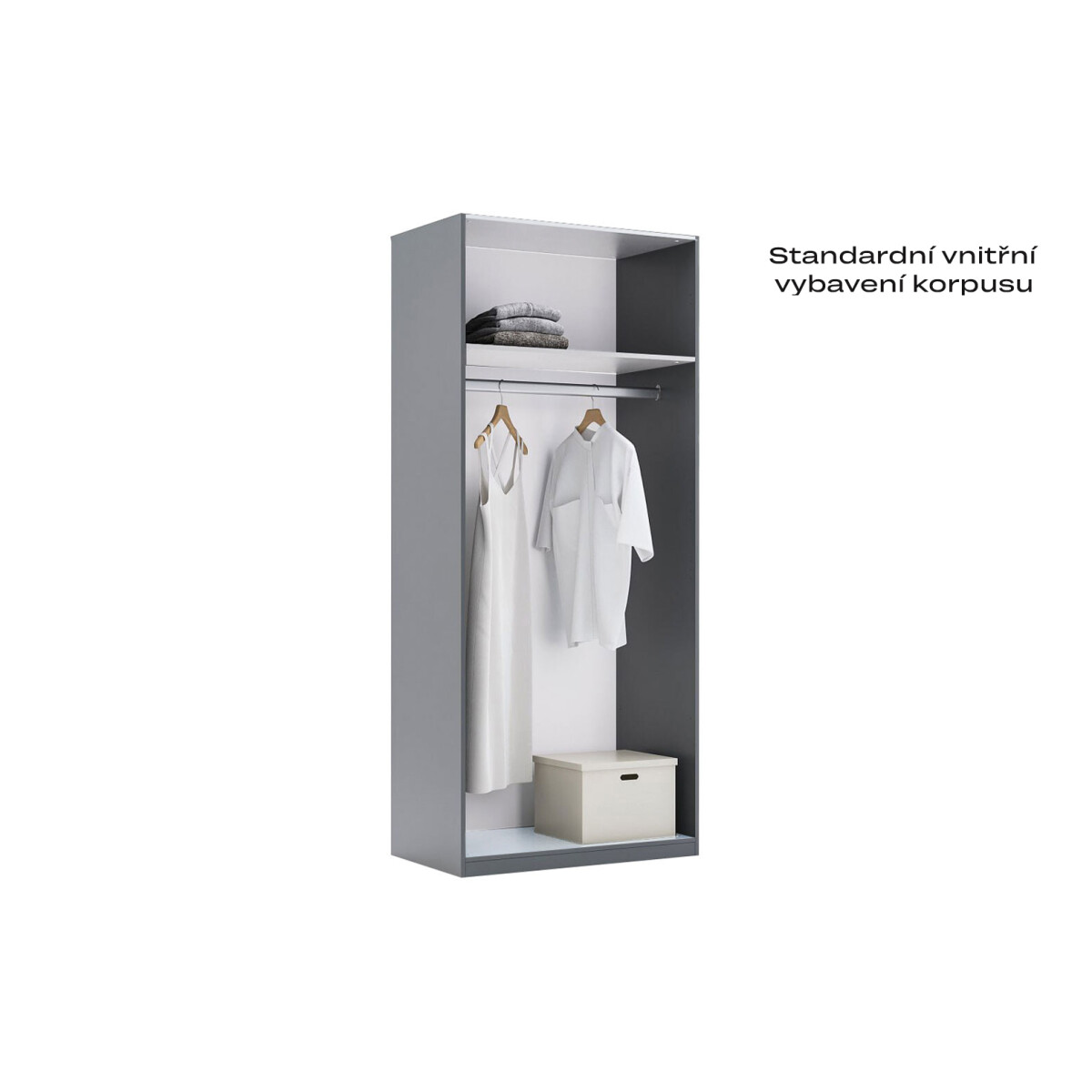 

Skříň 2d bez zrcadel, série H, grafit Doni