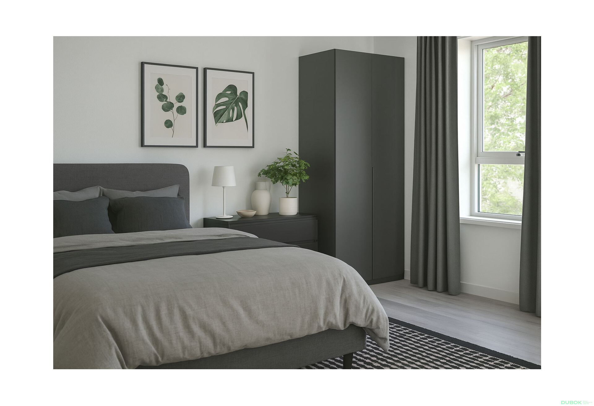 Skříň 2d bez zrcadel, série H, grafit Doni - Fotografie 2 Fotografie 2 - Skříň 2d bez zrcadel, série H, grafit Doni