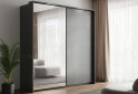 Skříň s posuvnými dveřmi 1,5x2,1 m (Dveře Grafit/Zrcadlo) série N Dominika - Fotografie 2 Fotografie 2 - Skříň s posuvnými dveřmi 1,5x2,1 m (Dveře Grafit/Zrcadlo) série N Dominika