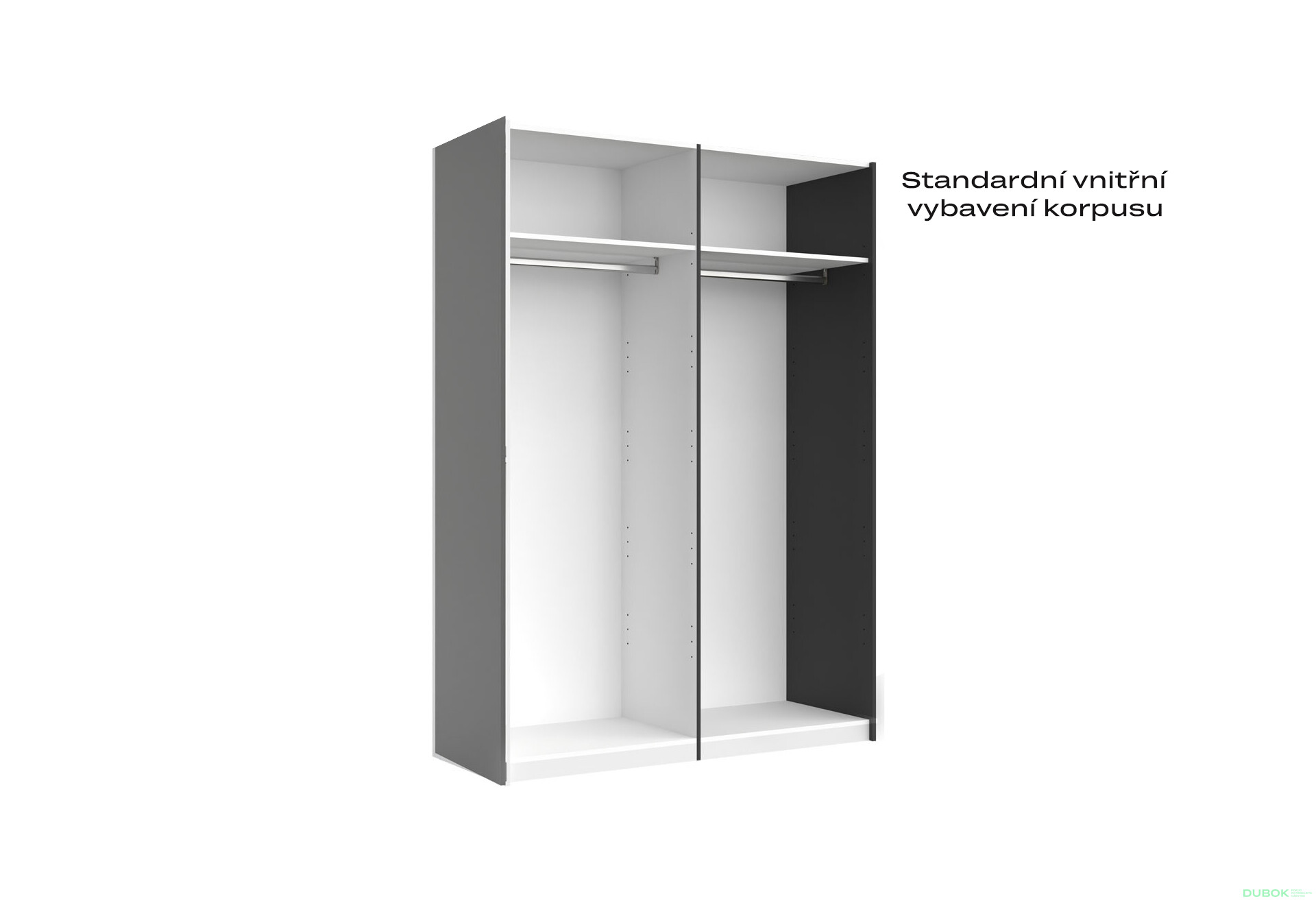 Skříň s posuvnými dveřmi 1,5x2,1 m (Dveře Grafit/Zrcadlo) série N Dominika - Fotografie 3 Fotografie 3 - Skříň s posuvnými dveřmi 1,5x2,1 m (Dveře Grafit/Zrcadlo) série N Dominika