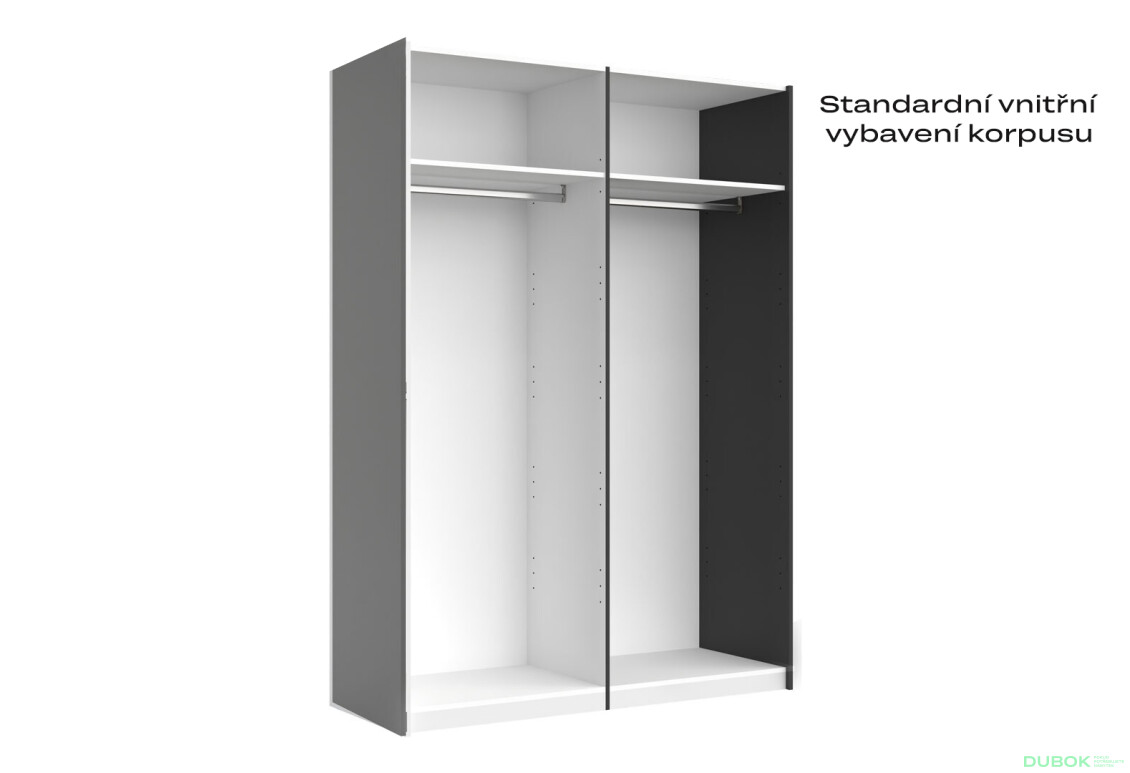 Skříň s posuvnými dveřmi 1,5x2,1 m (Dveře Grafit/Zrcadlo) série N Dominika - Fotografie 3 Fotografie 3 - Skříň s posuvnými dveřmi 1,5x2,1 m (Dveře Grafit/Zrcadlo) série N Dominika