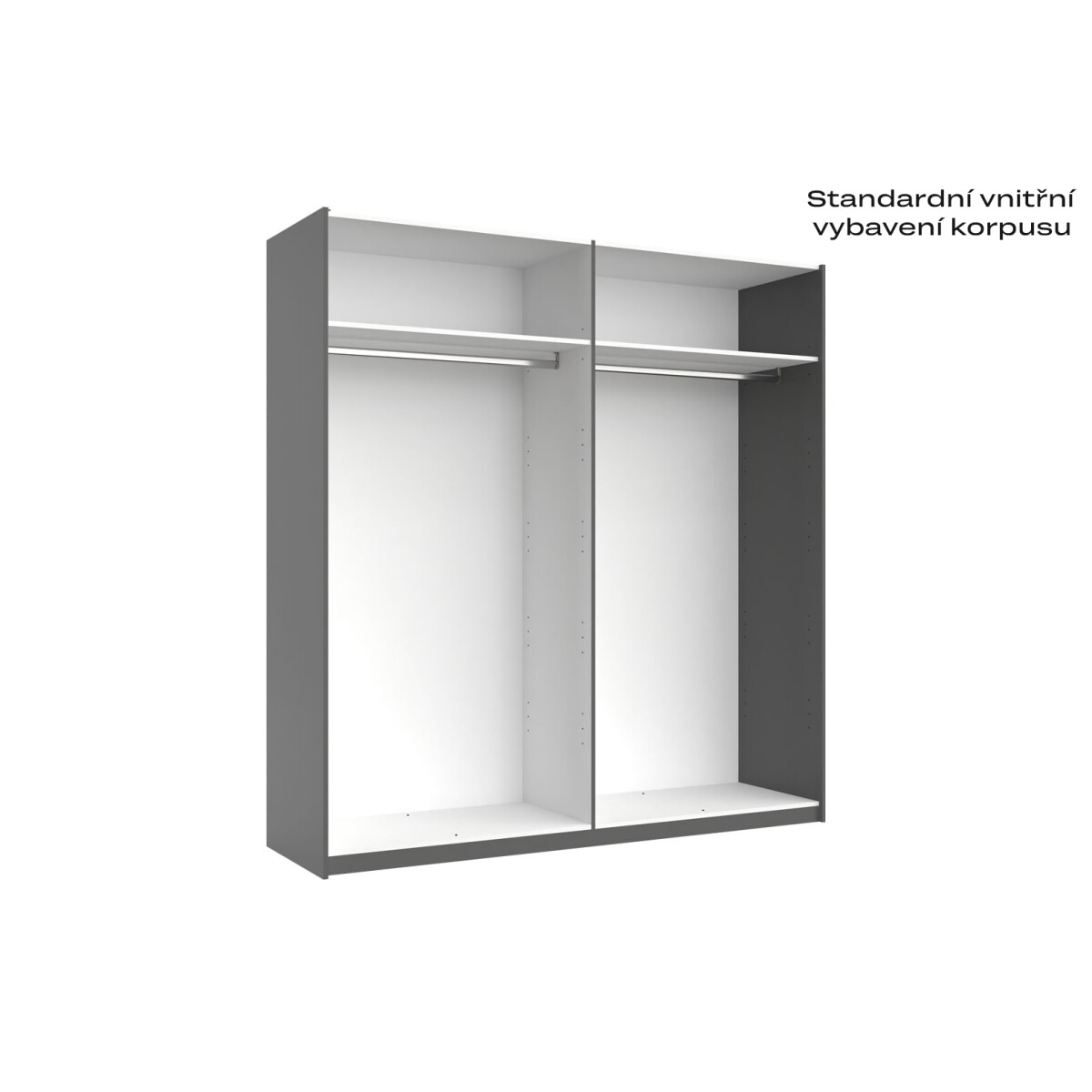 

Skříň s posuvnými dveřmi 2,0x2,1m (Dveře Grafit/Zrcadlo) série N Dominika