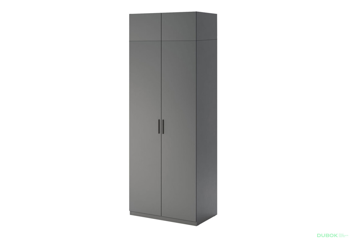 Skříň Dominika 2D s antresolí bez zrcadel, série N, grafit - Fotografie 1 Fotografie 1 - Skříň Dominika 2D s antresolí bez zrcadel, série N, grafit