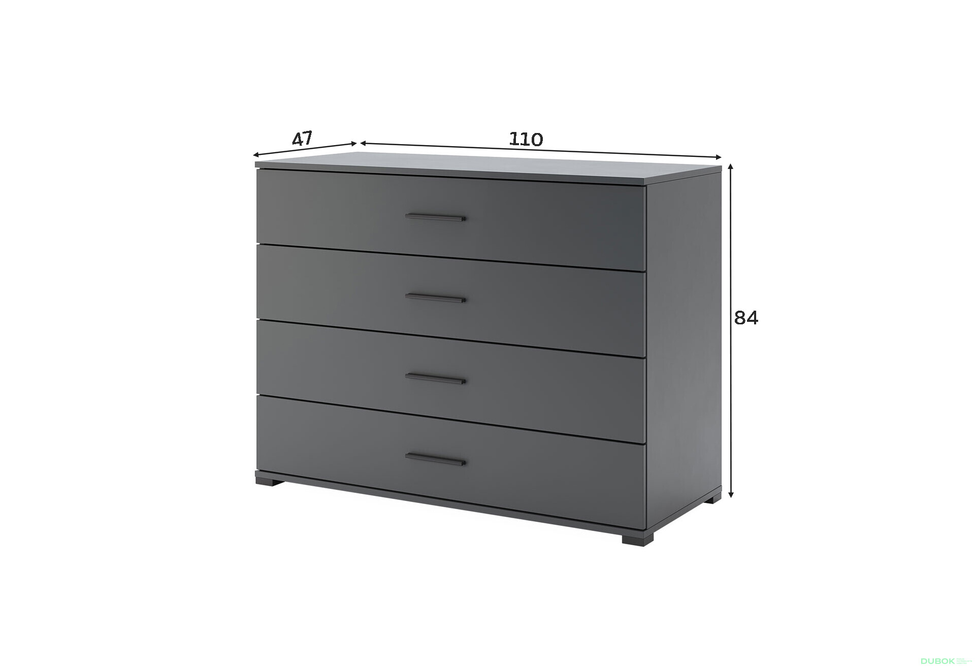Fotografie 4 - Komoda 4š, grafit Dominika
