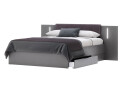 Postel 1.6x2.0 Měkké čelo s šuplíky bez rámu, grafit Dominika - Fotografie 1 Fotografie 1 - Postel 1.6x2.0 Měkké čelo s šuplíky bez rámu, grafit Dominika
