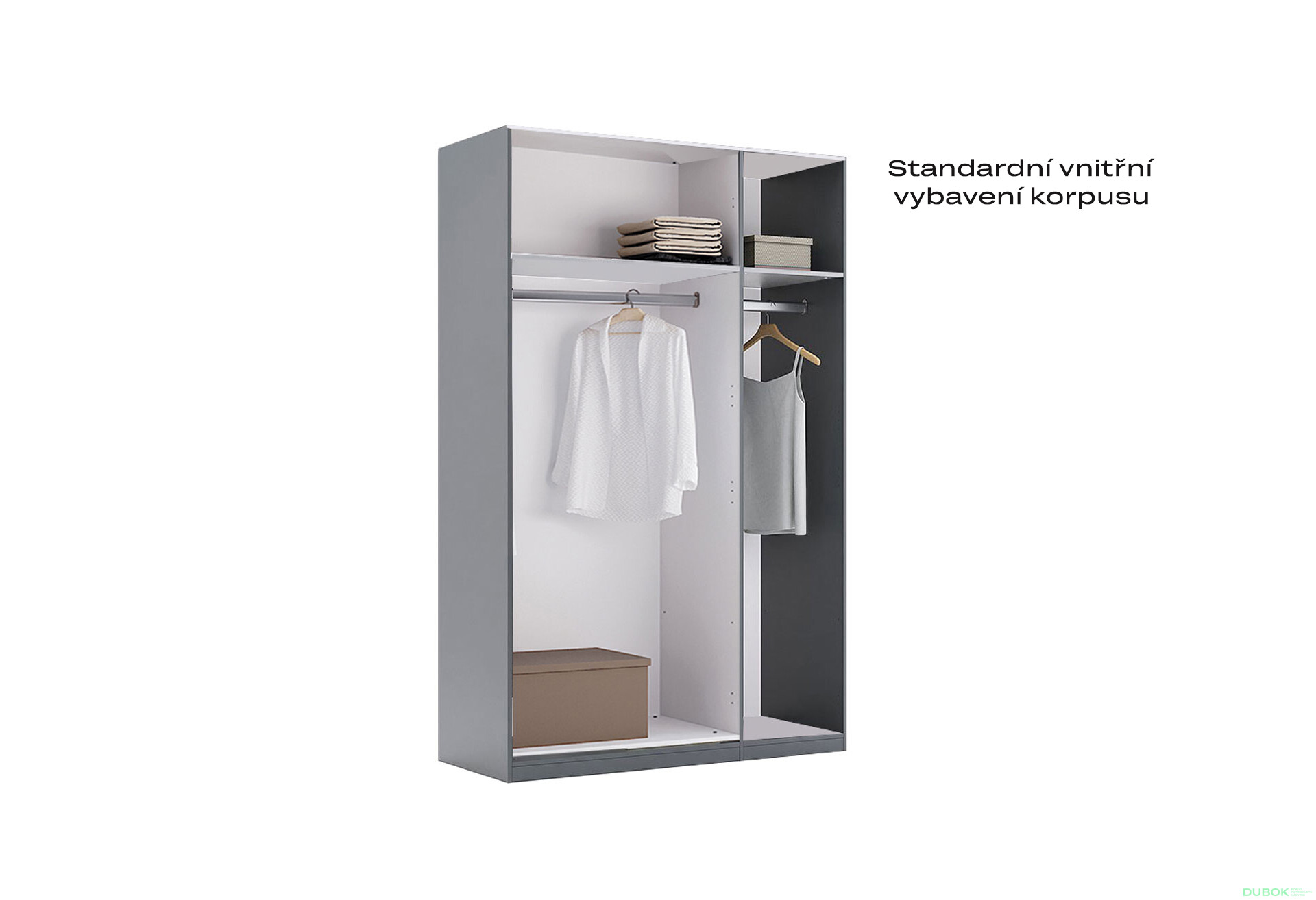 Skříň 3dv bez zrcadel série N, grafit Dominika - Fotografie 5 Fotografie 5 - Skříň 3dv bez zrcadel série N, grafit Dominika