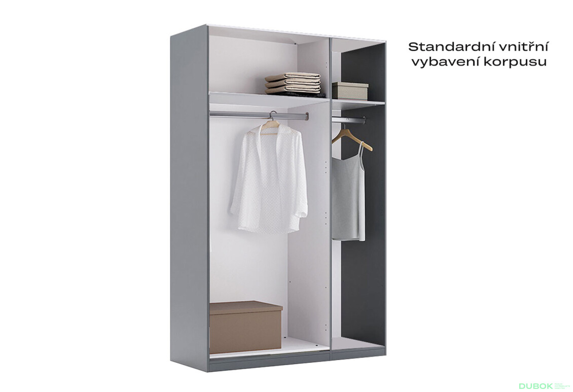 Skříň 3dv bez zrcadel série N, grafit Dominika - Fotografie 5 Fotografie 5 - Skříň 3dv bez zrcadel série N, grafit Dominika