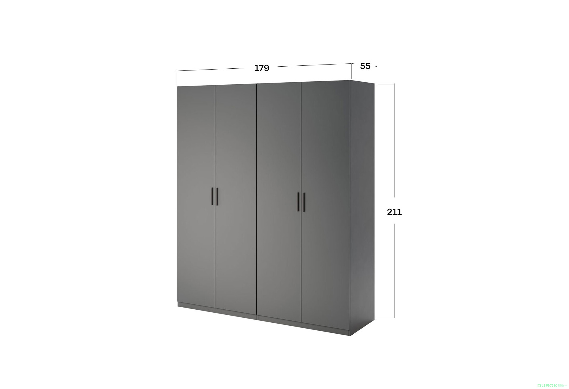 Skříň 4d bez zrcadel, série N, grafit Dominika - Fotografie 3 Fotografie 3 - Skříň 4d bez zrcadel, série N, grafit Dominika