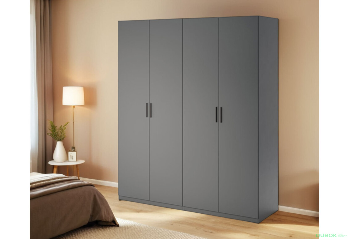 Skříň 4d bez zrcadel, série N, grafit Dominika - Fotografie 4 Fotografie 4 - Skříň 4d bez zrcadel, série N, grafit Dominika