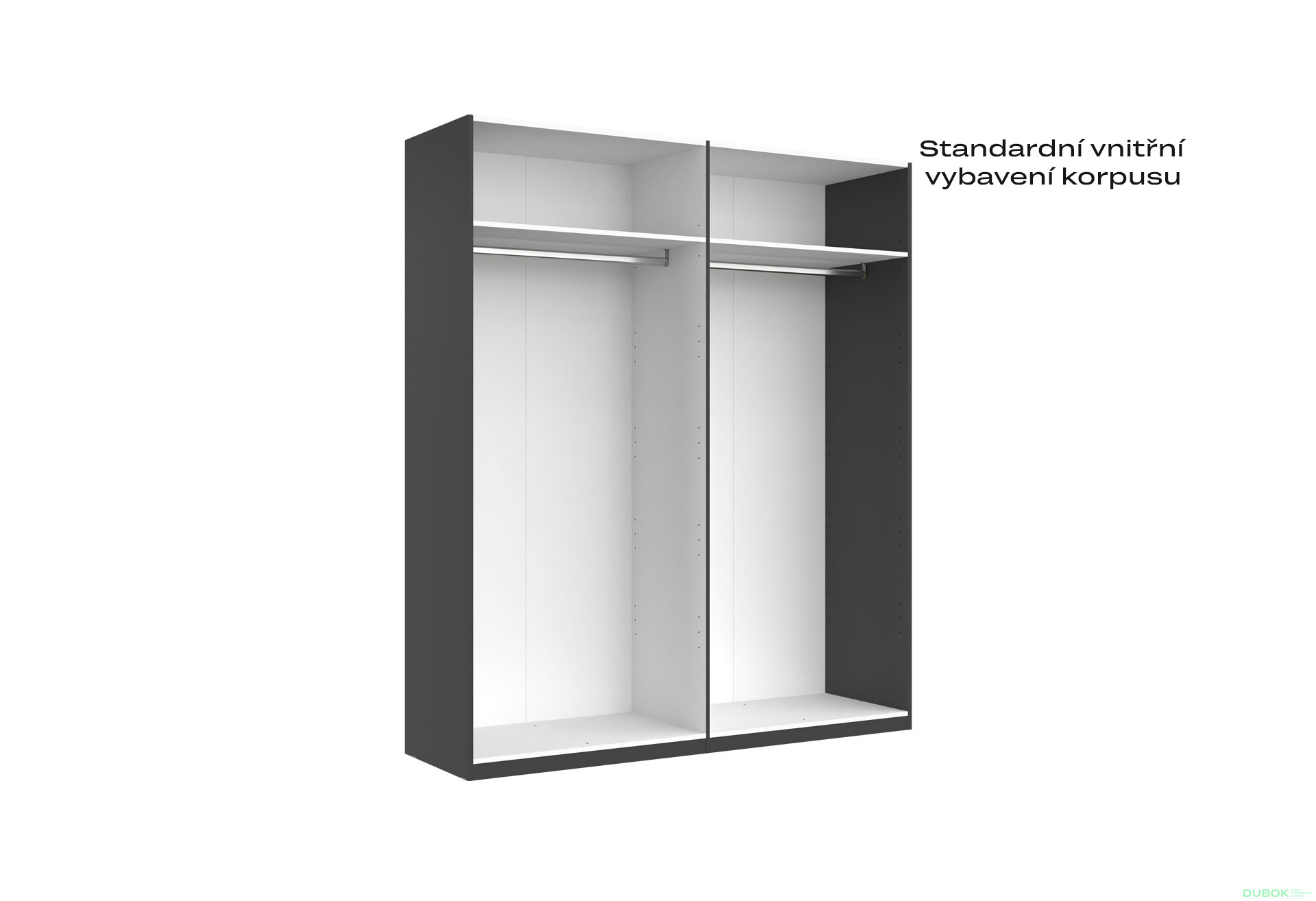 Skříň 4d bez zrcadel, série N, grafit Dominika - Fotografie 6 Fotografie 6 - Skříň 4d bez zrcadel, série N, grafit Dominika