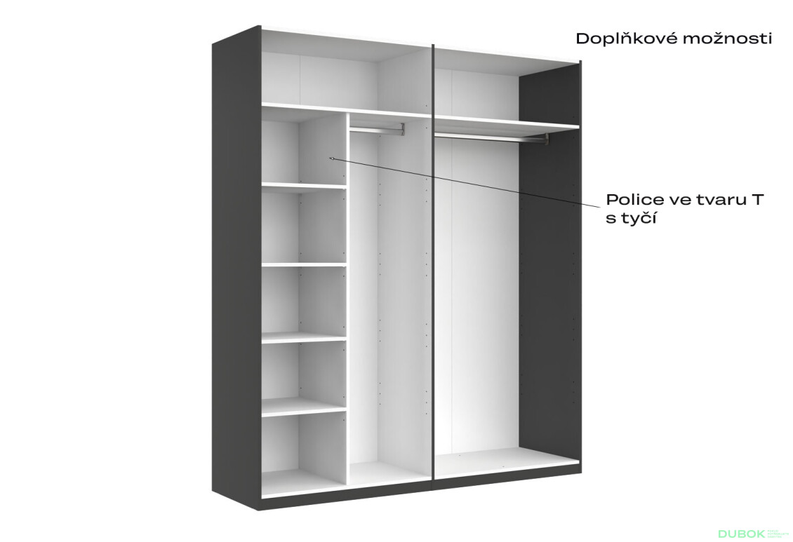 Skříň 4d bez zrcadel, série N, grafit Dominika - Fotografie 11 Fotografie 11 - Skříň 4d bez zrcadel, série N, grafit Dominika
