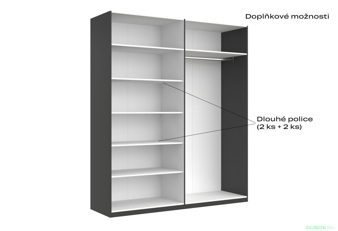Skříň 4d bez zrcadel, série N, grafit Dominika - Fotografie 12 Fotografie 12 - Skříň 4d bez zrcadel, série N, grafit Dominika