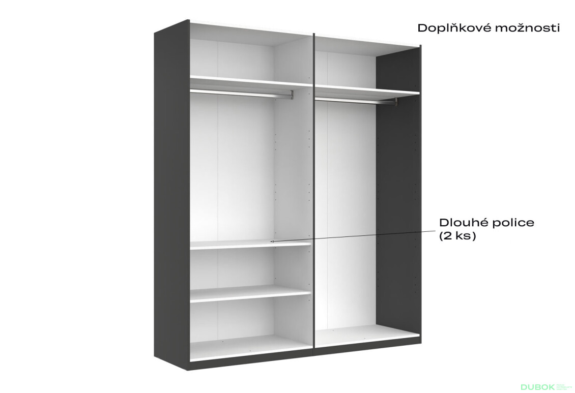 Skříň 4d bez zrcadel, série N, grafit Dominika - Fotografie 13 Fotografie 13 - Skříň 4d bez zrcadel, série N, grafit Dominika