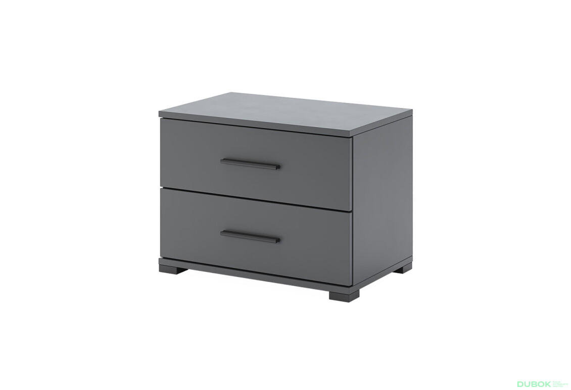 Noční stolek 2š, grafit Dominika - Fotografie 1 Fotografie 1 - Noční stolek 2š, grafit Dominika