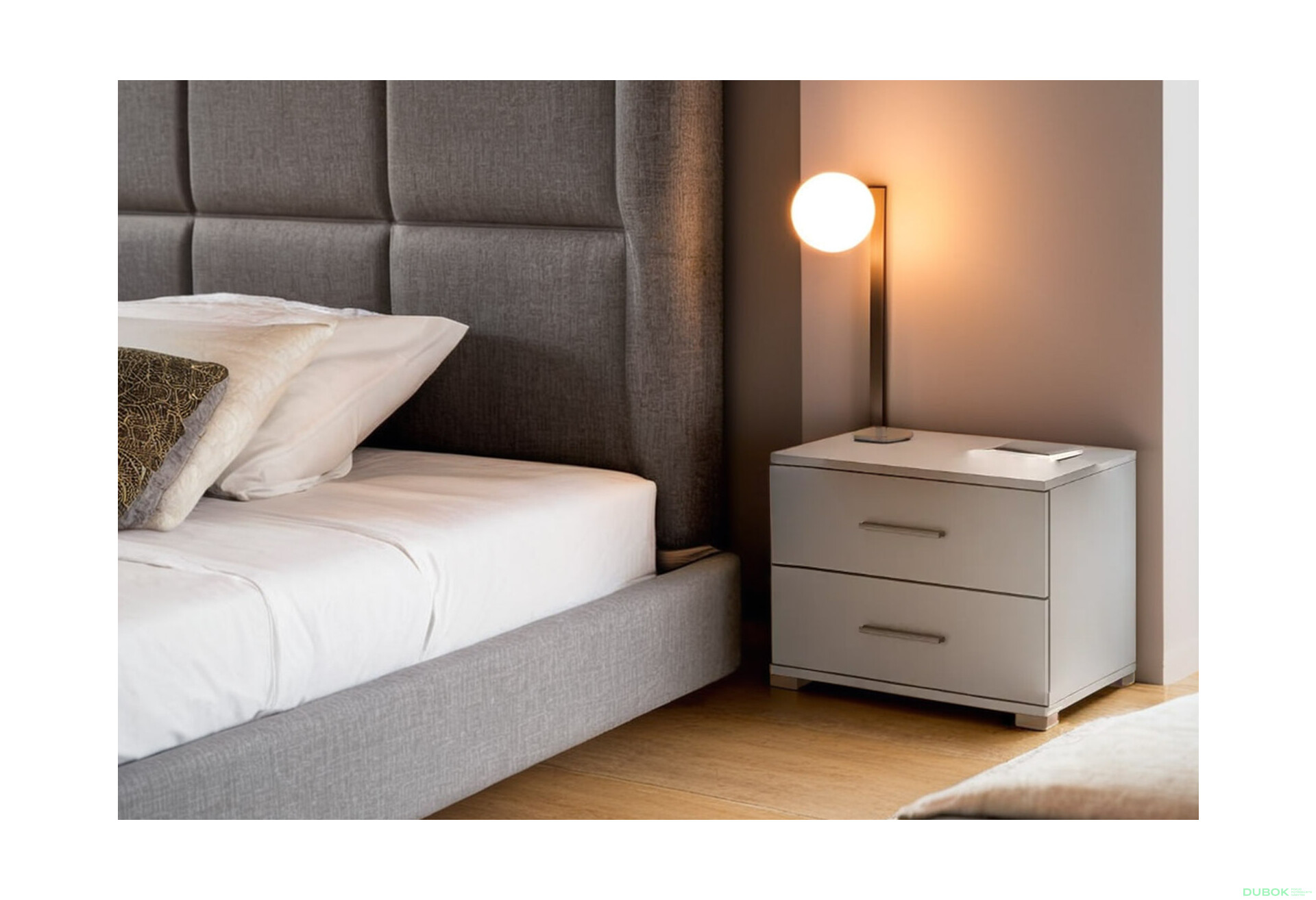 Noční stolek 2š, grafit Dominika - Fotografie 2 Fotografie 2 - Noční stolek 2š, grafit Dominika