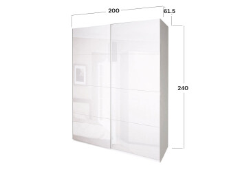 Skříň s posuvnými dveřmi 2,0x2,4m (Dveře Lesklé Bílé), série N Family