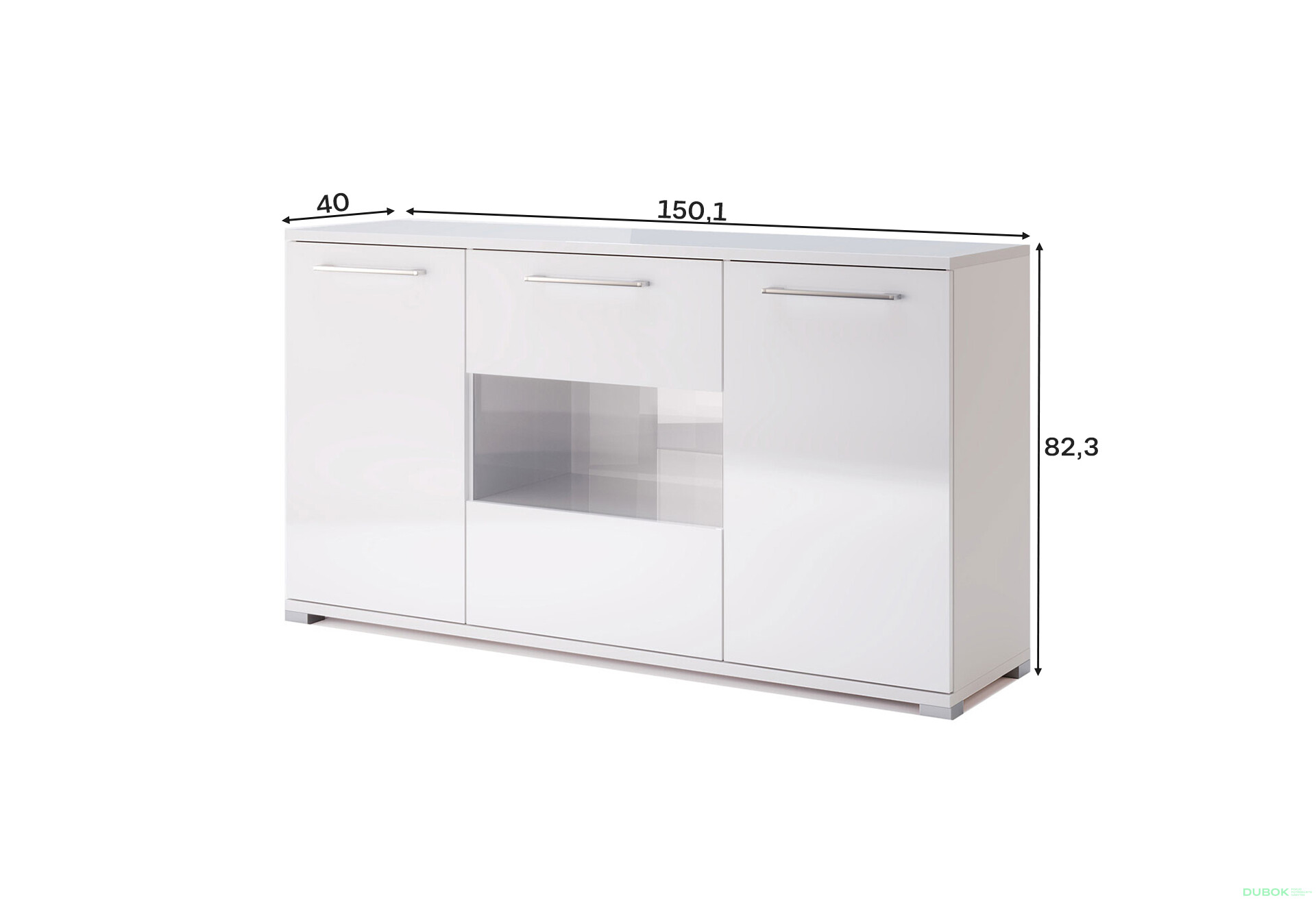 Fotografie 4 - Komoda 3dv bílý lesk Family