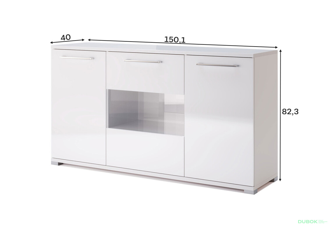 Fotografie 4 - Komoda 3dv bílý lesk Family