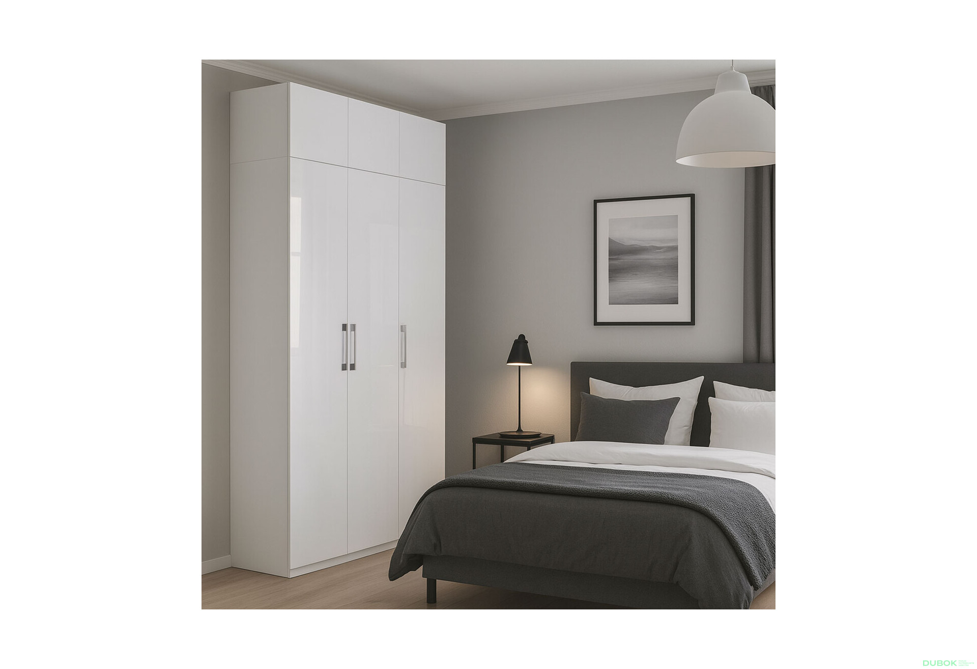 Fotografie 2 - Skříň 3dveřová bez zrcadel + Antresol 3 dveřová, série N bílá Family