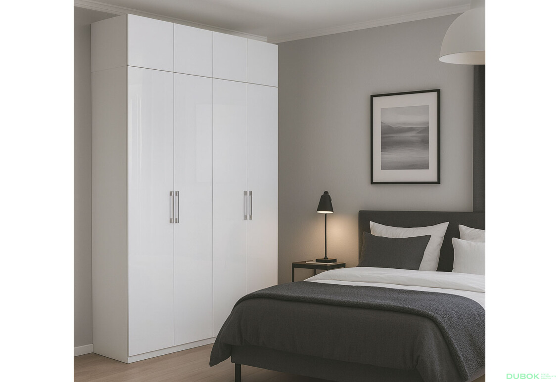 Fotografie 2 - Skříň 4dv bez zrcadel + Antresol 4 dv, série N bílá Family