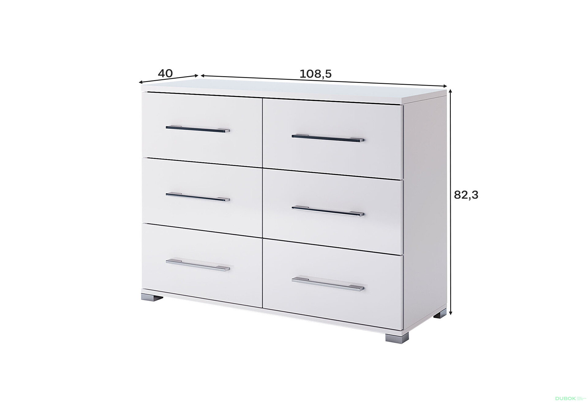 Fotografie 3 - Komoda 6šu bílý lesk Family