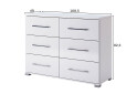 Fotografie 3 - Komoda 6šu bílý lesk Family